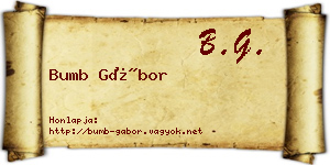 Bumb Gábor névjegykártya
