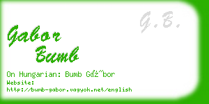 gabor bumb business card